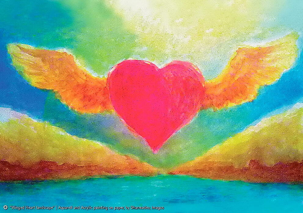 Winged Heart Goldenfish postcard